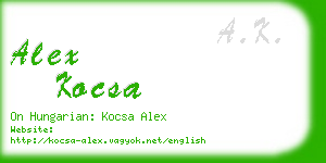 alex kocsa business card